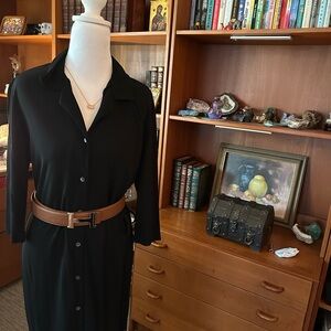Elegant Black Dress with Belt